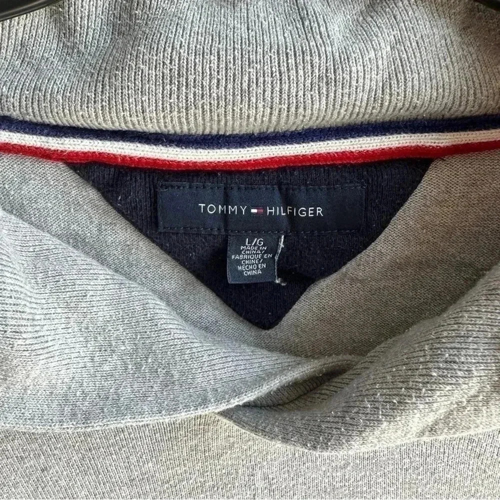 Tommy Hilfiger Gray Shawl Neck Long Sleeve Sweater Mens Size L - Picture 2 of 3
